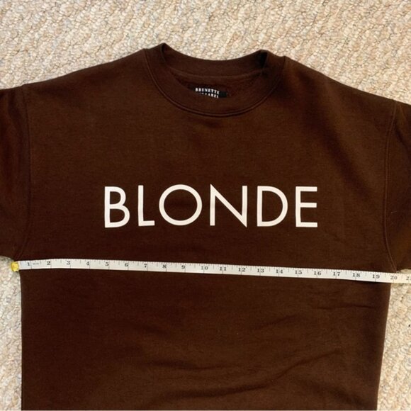 Brunette The Label Core Crew BLONDE French Press Brown XS/S NWT - Picture 9 of 11